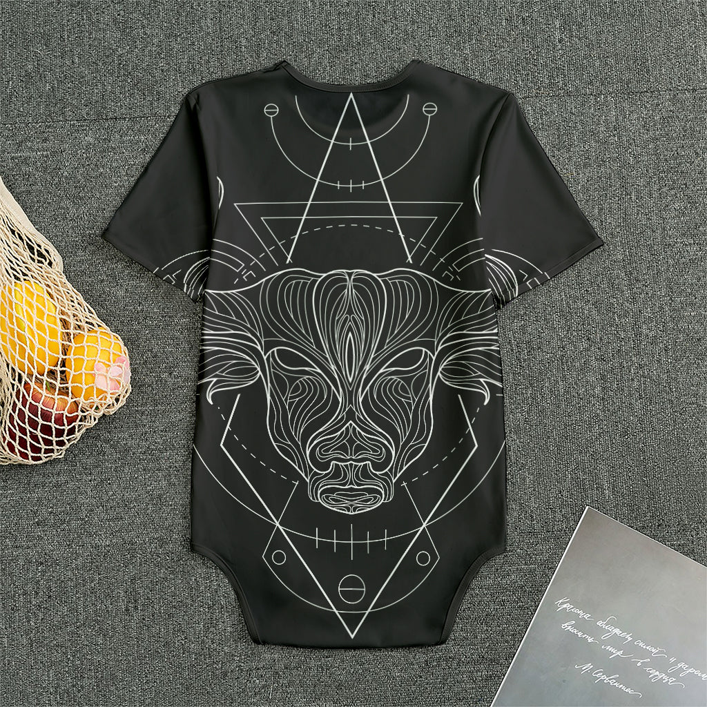 Black And White Taurus Sign Print Men's Bodysuit
