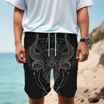 Black And White Taurus Sign Print Men's Cargo Shorts