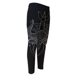 Black And White Taurus Sign Print Men's Compression Pants