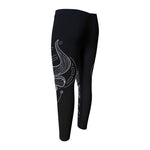 Black And White Taurus Sign Print Men's Compression Pants