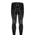 Black And White Taurus Sign Print Men's Leggings