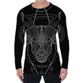 Black And White Taurus Sign Print Men's Long Sleeve T-Shirt