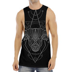 Black And White Taurus Sign Print Men's Muscle Tank Top