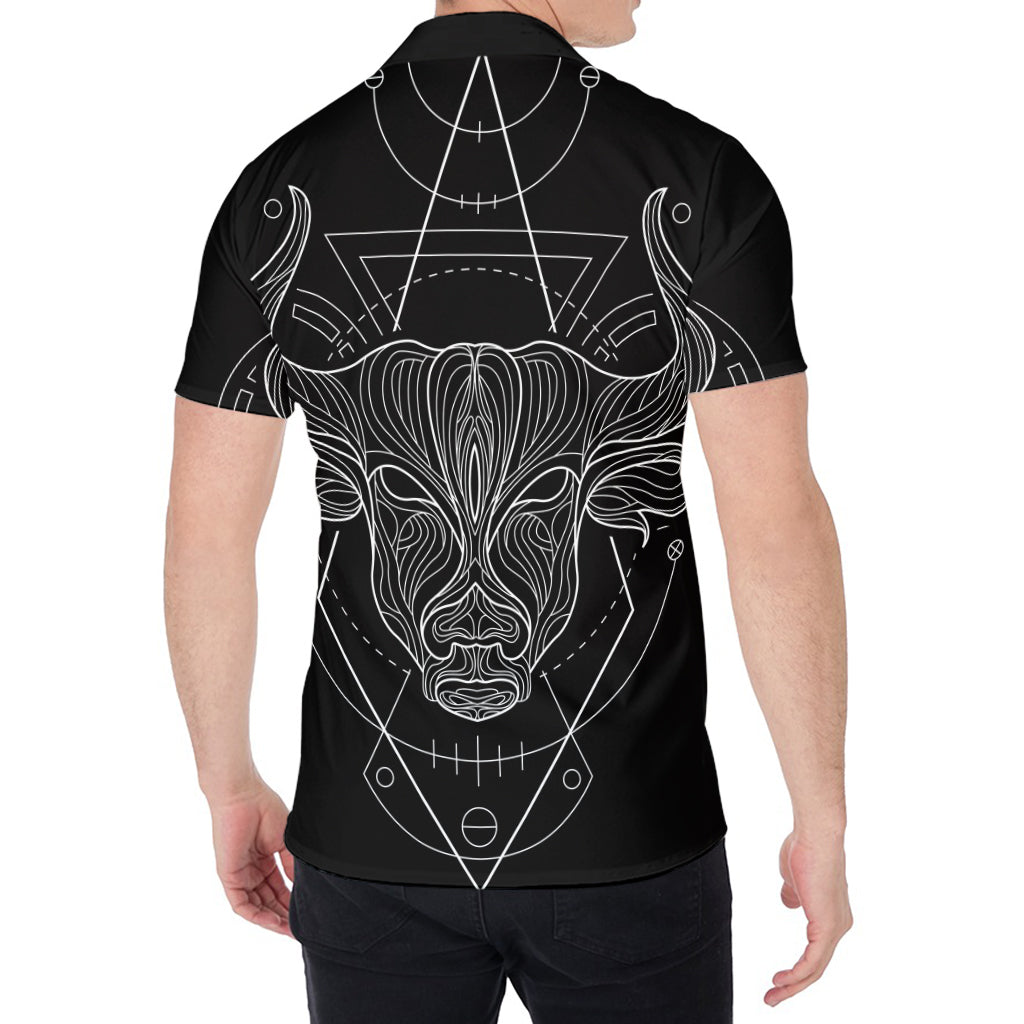Black And White Taurus Sign Print Men's Shirt