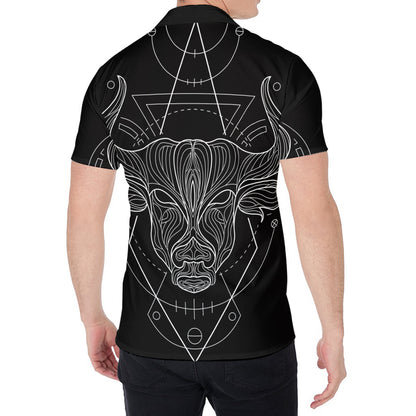 Black And White Taurus Sign Print Men's Shirt