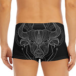 Black And White Taurus Sign Print Men's Short Boxer Briefs