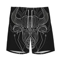 Black And White Taurus Sign Print Men's Athletic Shorts