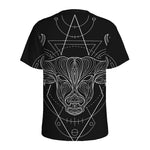 Black And White Taurus Sign Print Men's Sports T-Shirt