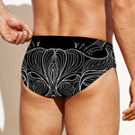 Black And White Taurus Sign Print Men's Swim Briefs