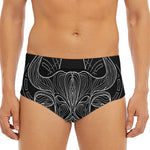 Black And White Taurus Sign Print Men's Triangle Swim Briefs