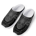 Black And White Taurus Sign Print Mesh Casual Shoes
