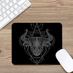 Black And White Taurus Sign Print Mouse Pad