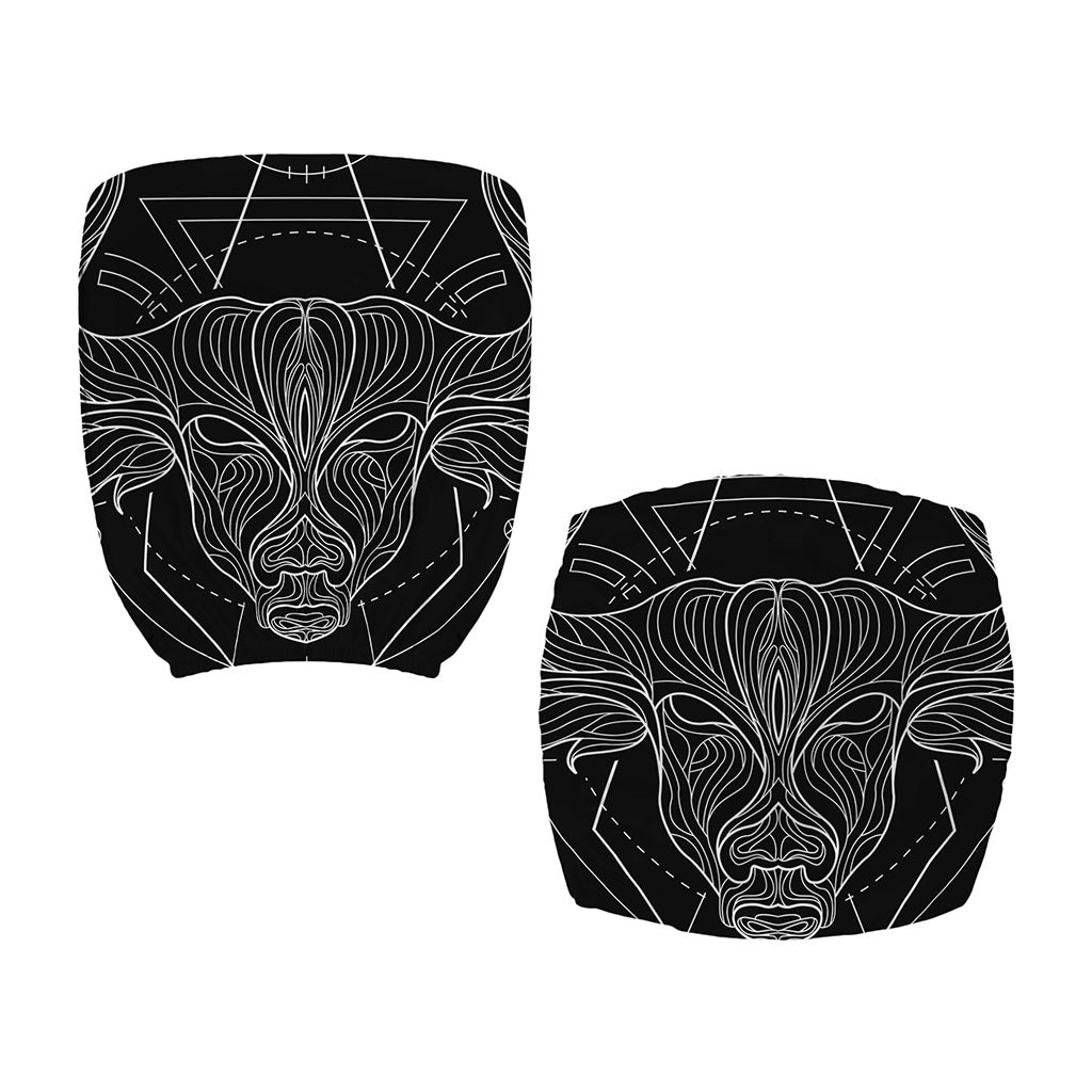 Black And White Taurus Sign Print Office Chair Cover