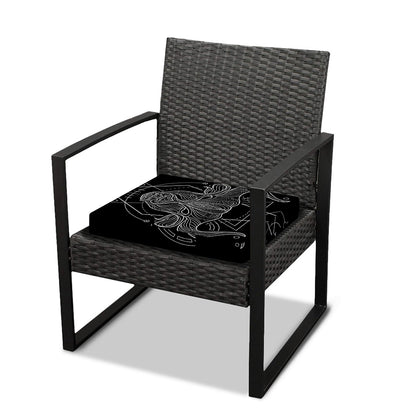 Black And White Taurus Sign Print Outdoor Seat Cushion Cover