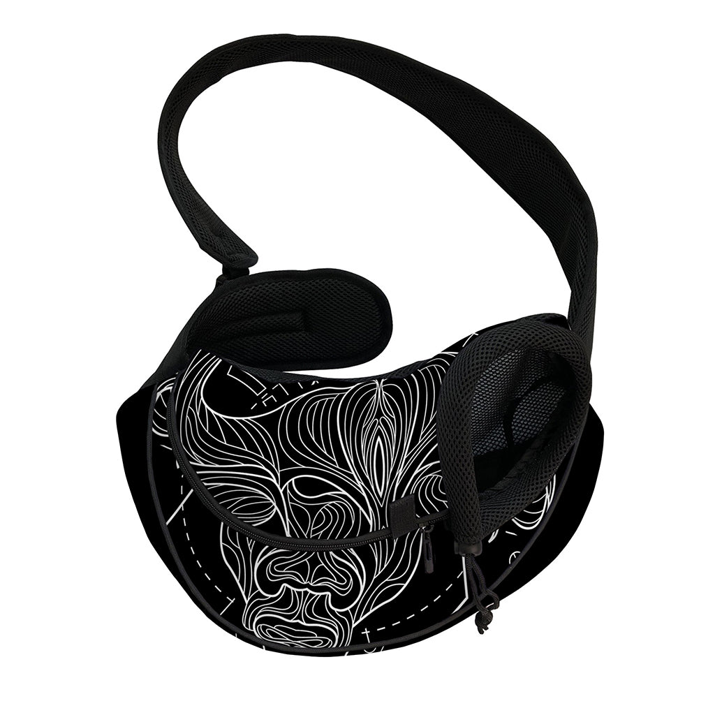 Black And White Taurus Sign Print Pet Sling Carrier