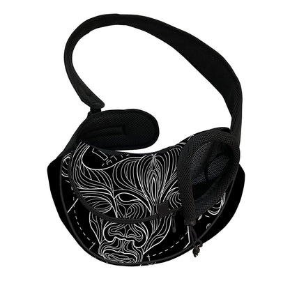 Black And White Taurus Sign Print Pet Sling Carrier