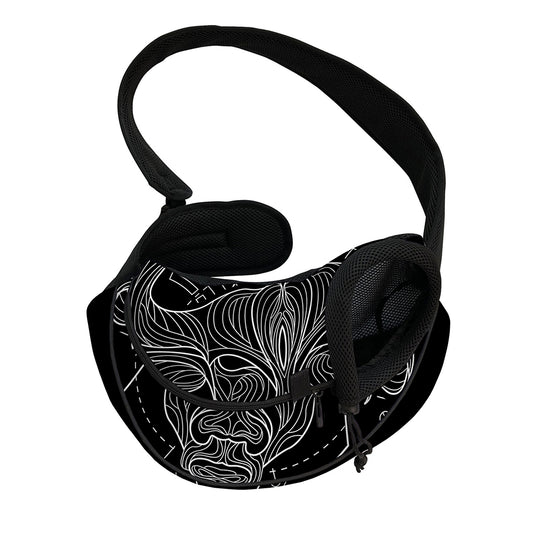 Black And White Taurus Sign Print Pet Sling Carrier