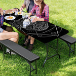 Black And White Taurus Sign Print Picnic Table Cover