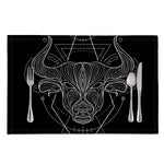 Black And White Taurus Sign Print Placemat