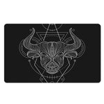 Black And White Taurus Sign Print Polyester Doormat