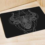 Black And White Taurus Sign Print Polyester Doormat