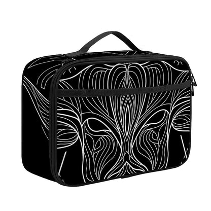 Black And White Taurus Sign Print Portable Lunch Bag