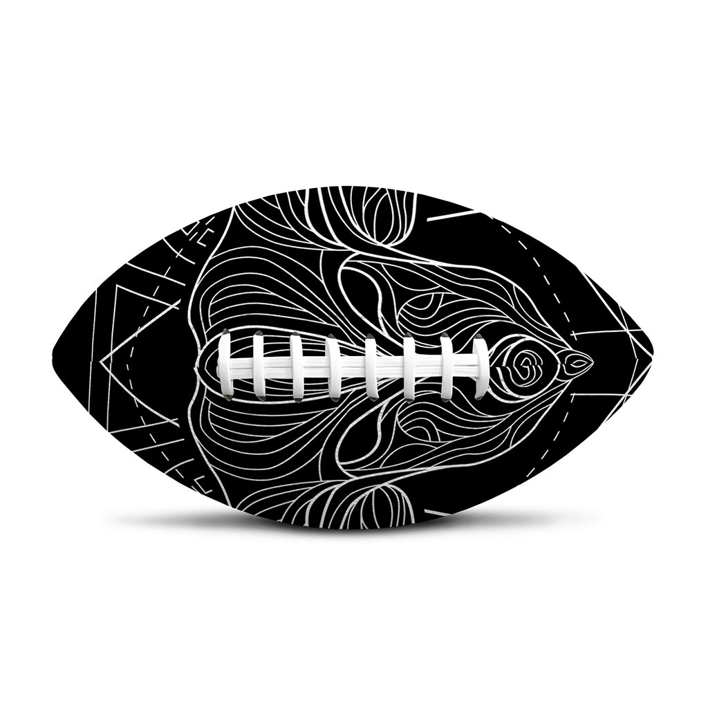 Black And White Taurus Sign Print Rugby Ball