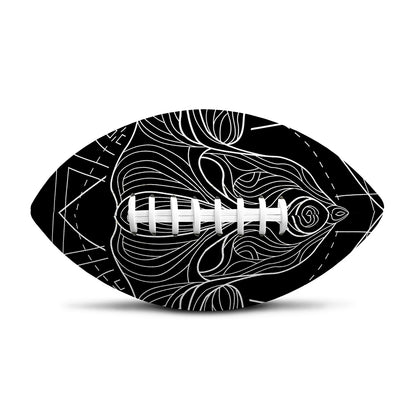 Black And White Taurus Sign Print Rugby Ball