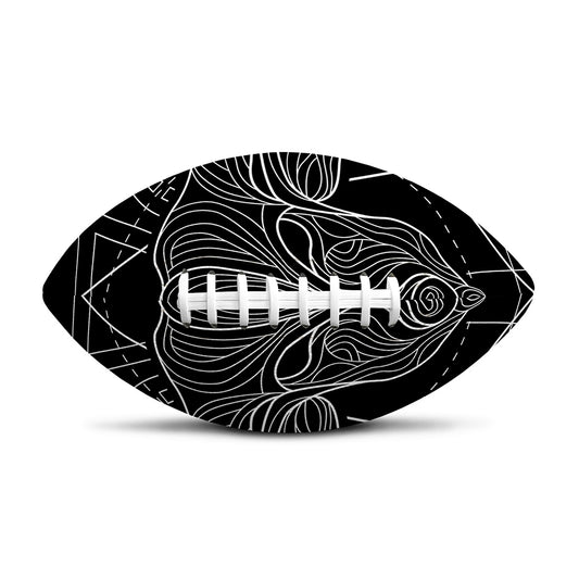 Black And White Taurus Sign Print Rugby Ball