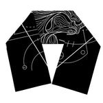 Black And White Taurus Sign Print Scarf