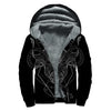 Black And White Taurus Sign Print Sherpa Lined Zip Up Hoodie