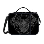 Black And White Taurus Sign Print Shoulder Strap Bible Bag