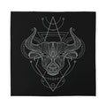 Black And White Taurus Sign Print Silk Bandana