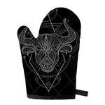 Black And White Taurus Sign Print Single Oven Mitt