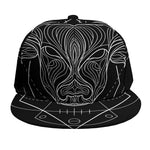 Black And White Taurus Sign Print Snapback Cap