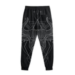 Black And White Taurus Sign Print Sweatpants