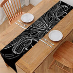 Black And White Taurus Sign Print Table Runner