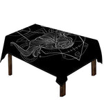 Black And White Taurus Sign Print Tablecloth
