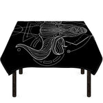 Black And White Taurus Sign Print Tablecloth