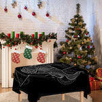 Black And White Taurus Sign Print Tablecloth
