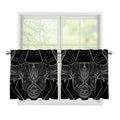 Black And White Taurus Sign Print Tier Curtains