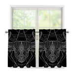 Black And White Taurus Sign Print Tier Curtains