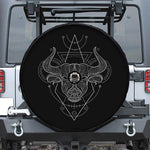 Black And White Taurus Sign Print Tire Cover With Camera Hole