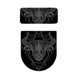 Black And White Taurus Sign Print Toilet Lid And Tank Cover Set