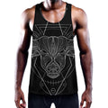 Black And White Taurus Sign Print Men's Workout Tank Top