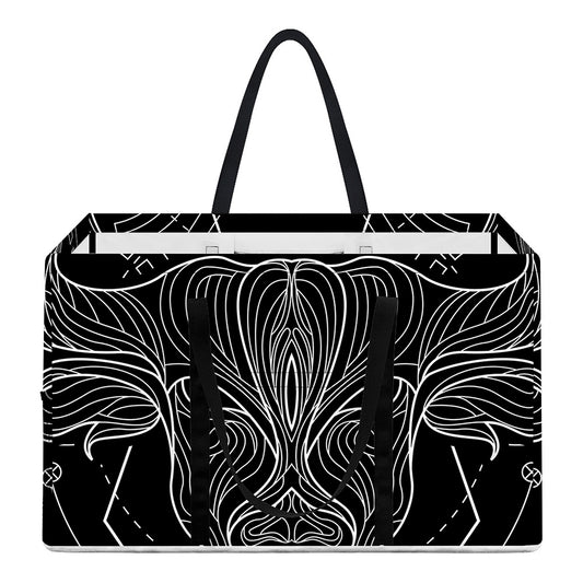 Black And White Taurus Sign Print Utility Tote Bag