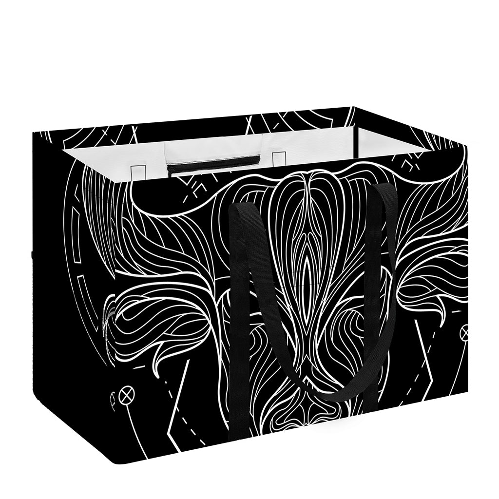 Black And White Taurus Sign Print Utility Tote Bag