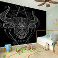 Black And White Taurus Sign Print Wall Sticker