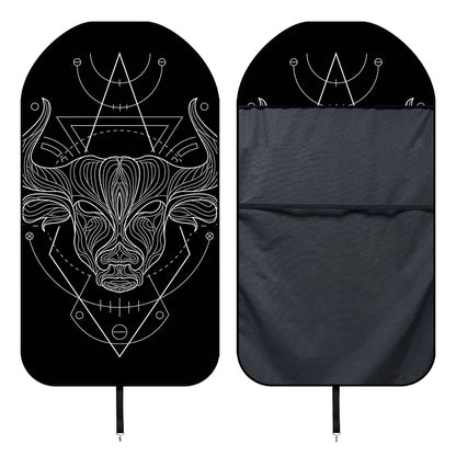 Black And White Taurus Sign Print Waterproof Car Seat Cover