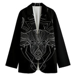 Black And White Taurus Sign Print Women's Blazer